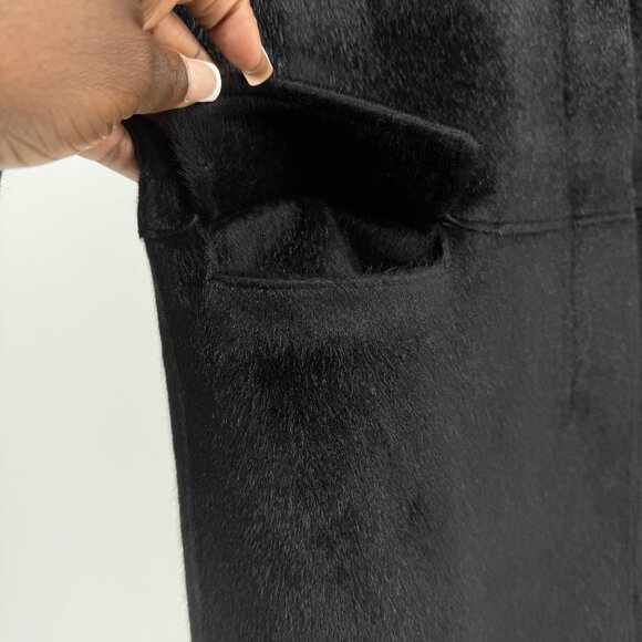 Ann Taylor Petite Faux Fur Coat XSP Black Polyester - Picture 7 of 13